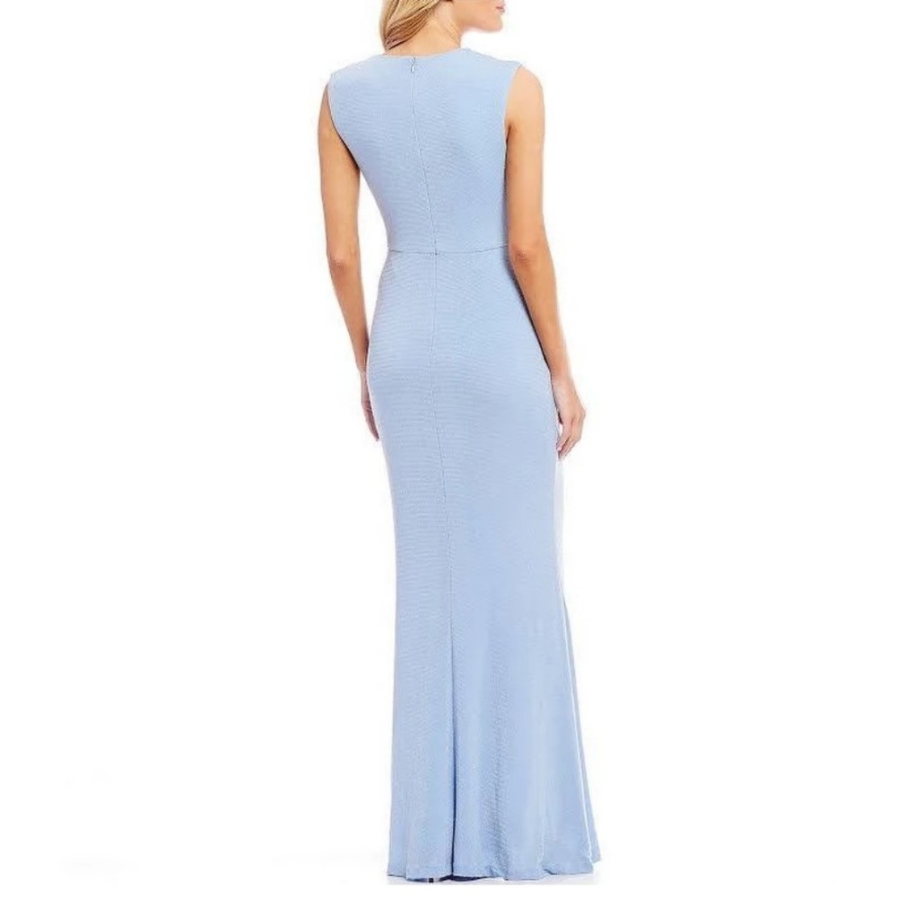 Calvin Klein Light Blue Metallic Cutout Gown - Picture 7 of 8